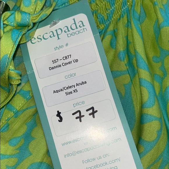 Escapada Lime Green and Aqua Dress - Picture 4 of 5